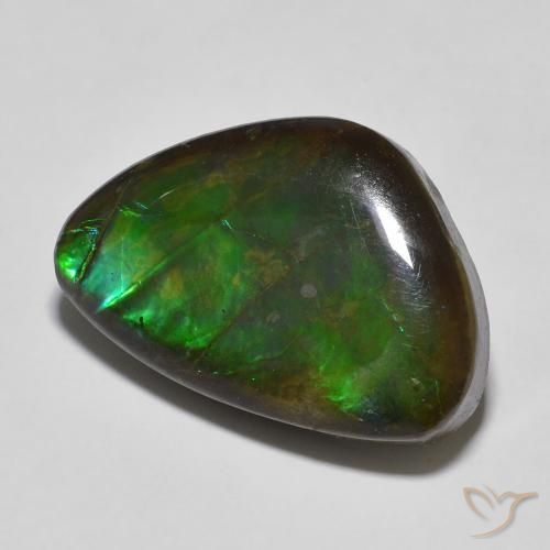 13.27 ct Multicolor Ammolite Stone, Natural Ammolite in Fancy Cabochon Shape for Sale