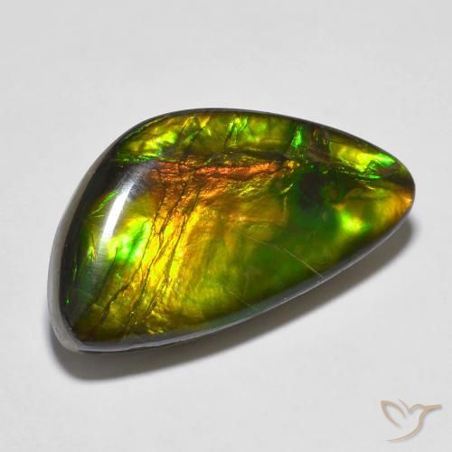 14.81 ct Multicolor Ammolite Stone, Natural Ammolite in Fancy Cabochon Shape for Sale