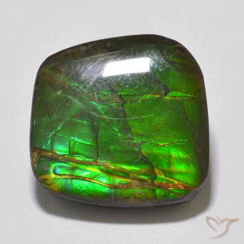 13.53 ct Multicolor Ammolite Stone, Natural Ammolite in Fancy Cabochon Shape for Sale