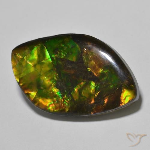 22.60 ct Multicolor Ammolite Stone, Natural Ammolite in Fancy Cabochon Shape for Sale