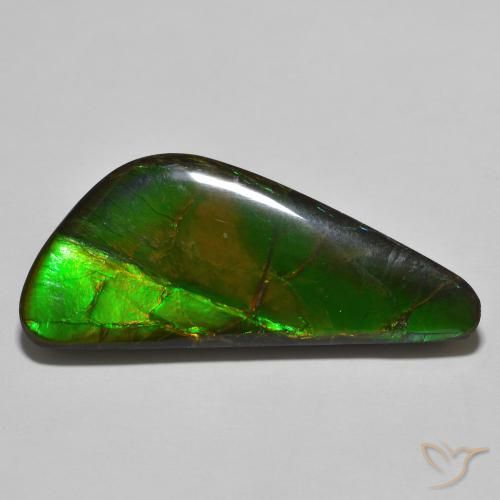 22.11 ct Multicolor Ammolite Stone, Natural Ammolite in Fancy Cabochon Shape for Sale