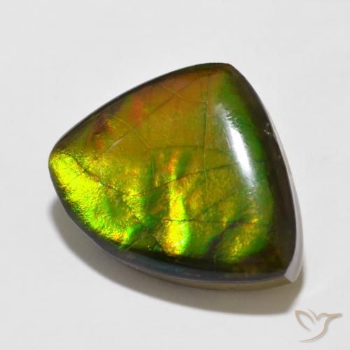 11.47 ct Multicolor Ammolite Stone, Natural Ammolite in Fancy Cabochon Shape for Sale