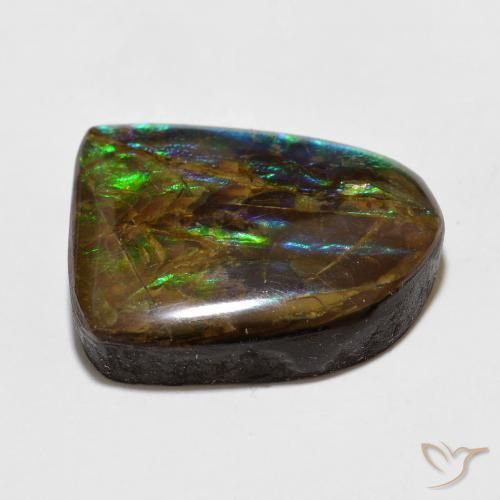 Ammolite Gemstone in 19.3 x 15.8 mm Size for Sale, Ammolite Stone in Multicolor Color
