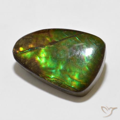 10.67 ct Multicolor Ammolite Stone, Natural Ammolite in Fancy Cabochon Shape for Sale