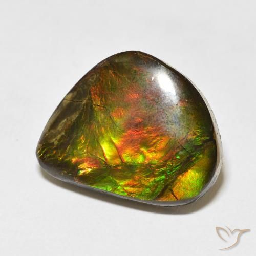 11.60 ct Multicolor Ammolite Stone, Natural Ammolite in Fancy Cabochon Shape for Sale