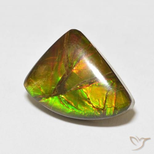 10.22 ct Multicolor Ammolite Stone, Natural Ammolite in Fancy Cabochon Shape for Sale
