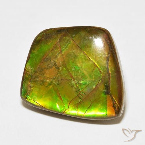 17.11 ct Multicolor Ammolite Stone, Natural Ammolite in Fancy Cabochon Shape for Sale