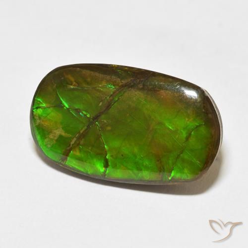 18.47 ct Multicolor Ammolite Stone, Natural Ammolite in Fancy Cabochon Shape for Sale