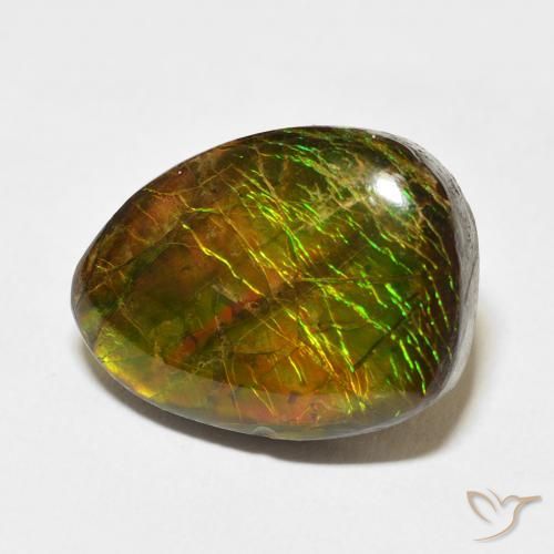 12.20 ct Multicolor Ammolite Stone, Natural Ammolite in Fancy Cabochon Shape for Sale