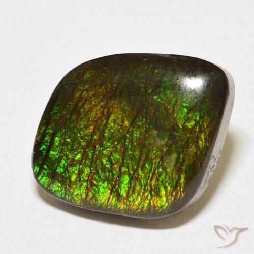 10.62 ct Multicolor Ammolite Stone, Natural Ammolite in Fancy Cabochon Shape for Sale