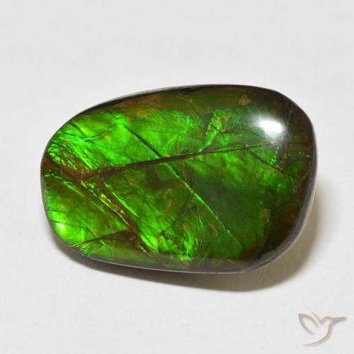 13.96 ct Multicolor Ammolite Stone, Natural Ammolite in Fancy Cabochon Shape for Sale