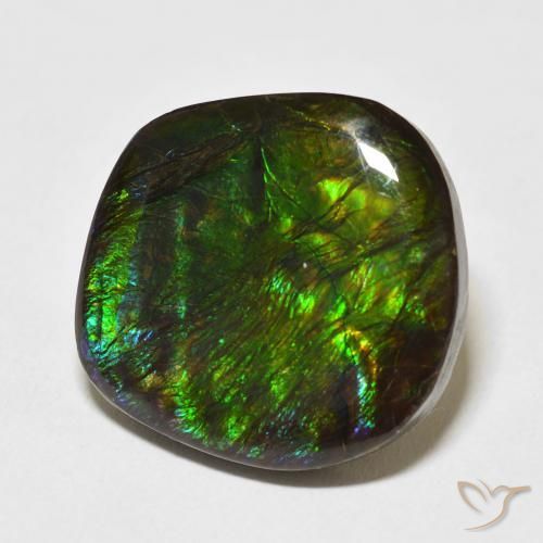 17.53 ct Multicolor Ammolite Stone, Natural Ammolite in Fancy Cabochon Shape for Sale