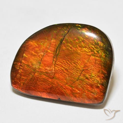 21.11 ct Multicolor Ammolite Stone, Natural Ammolite in Fancy Cabochon Shape for Sale