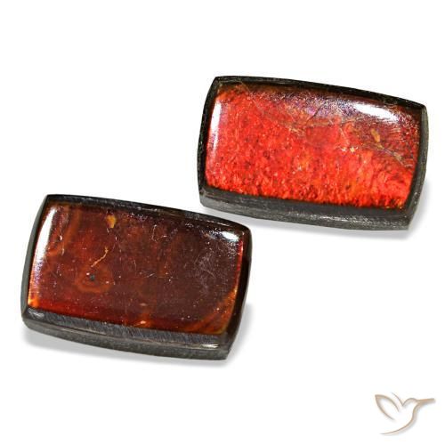 3.16 ctw Multicolor Ammolite Stones, Natural Ammolite in Baguette Cabochon Shape for Sale