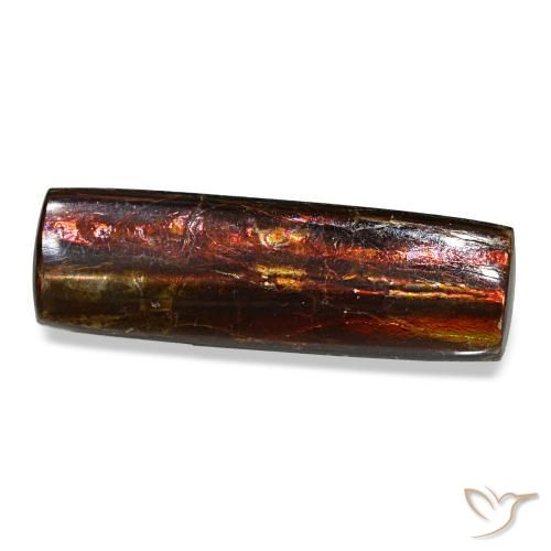 4.55 ct Multicolor Ammolite Stone, Natural Ammolite in Baguette Cabochon Shape for Sale