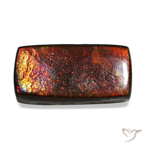 5.53ct Multicolor Ammolite, Baguette, Opaque
