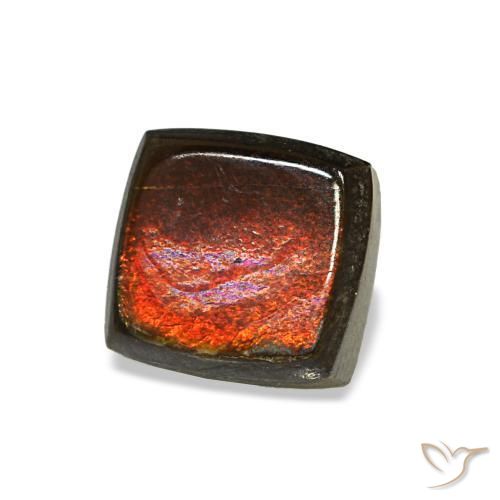 1.04 ct Multicolor Ammolite Stone, Natural Ammolite in Baguette Cabochon Shape for Sale