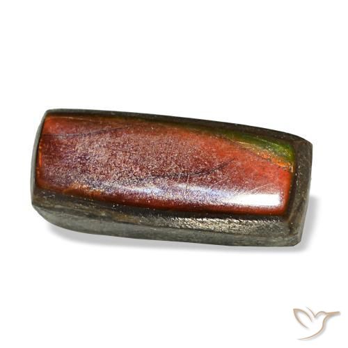 1.44 ct Multicolor Ammolite Stone, Natural Ammolite in Baguette Cabochon Shape for Sale