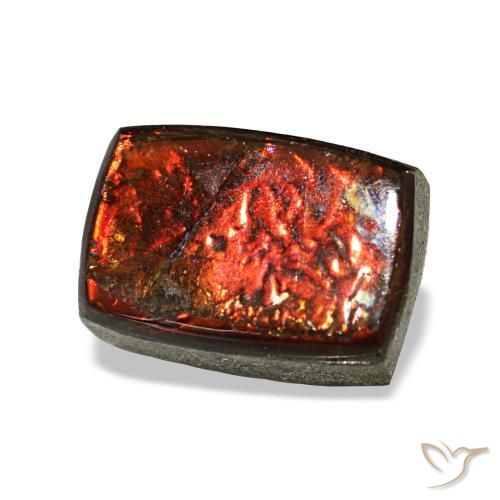 1.62 ct Multicolor Ammolite Stone, Natural Ammolite in Baguette Cabochon Shape for Sale