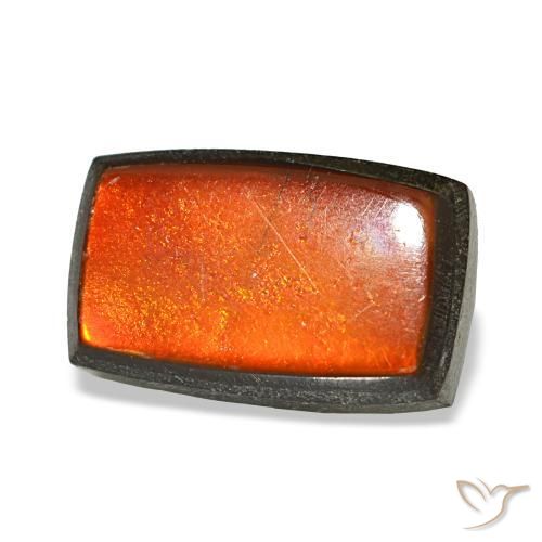 1.96 ct Multicolor Ammolite Stone, Natural Ammolite in Baguette Cabochon Shape for Sale