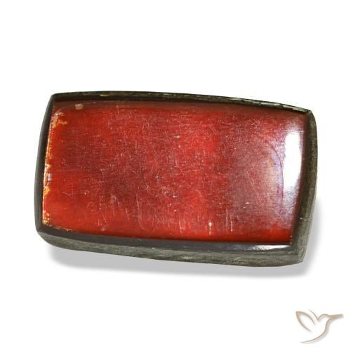 3.44 ct Multicolor Ammolite Stone, Natural Ammolite in Baguette Cabochon Shape for Sale