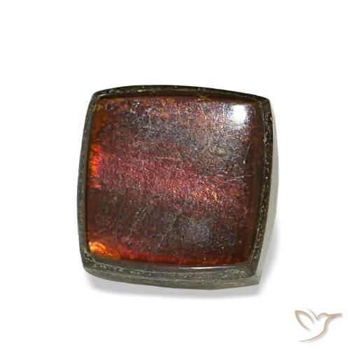 1.52 ct Multicolor Ammolite Stone, Natural Ammolite in Square Cabochon Shape for Sale