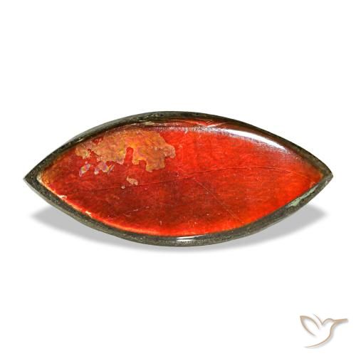 2.22 ct Multicolor Ammolite Gemstone, Ammolite Gem in Marquise Cabochon Shape for Sale.