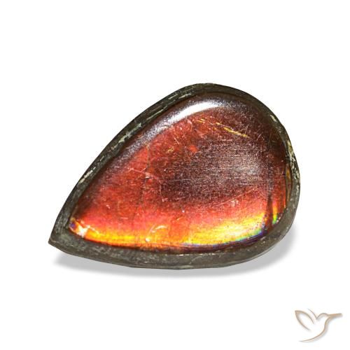 1.23ct Multicolor Ammolite, Pear Shape, Opaque