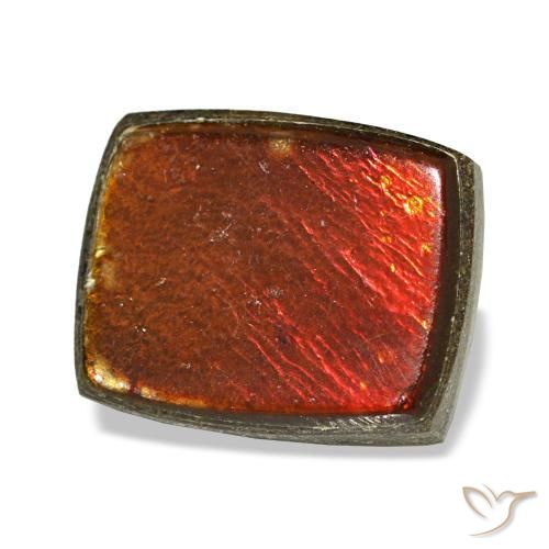2.16 ct Multicolor Ammolite Stone, Natural Ammolite in Baguette Cabochon Shape for Sale