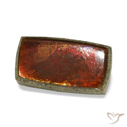 1.26 ct Multicolor Ammolite Stone, Natural Ammolite in Baguette Cabochon Shape for Sale