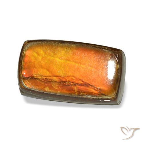 1.87 ct Multicolor Ammolite Stone, Natural Ammolite in Baguette Cabochon Shape for Sale