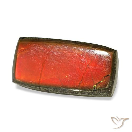 1.51 ct Multicolor Ammolite Stone, Natural Ammolite in Baguette Cabochon Shape for Sale