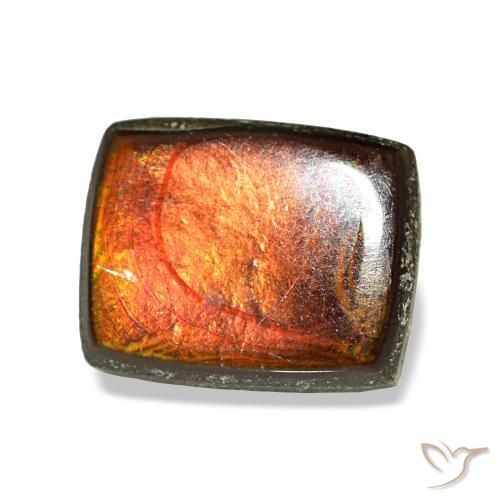 1.79 ct Multicolor Ammolite Stone, Natural Ammolite in Baguette Cabochon Shape for Sale