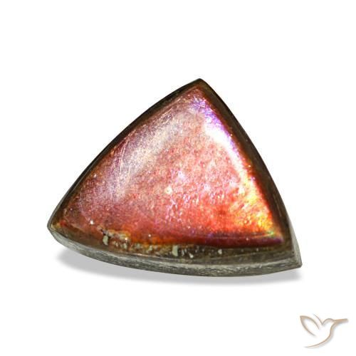 1.17 ct Multicolor Ammolite Stone, Natural Ammolite in Trillion Cabochon Shape for Sale