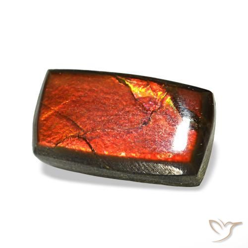 1.33 ct Multicolor Ammolite Stone, Natural Ammolite in Baguette Cabochon Shape for Sale