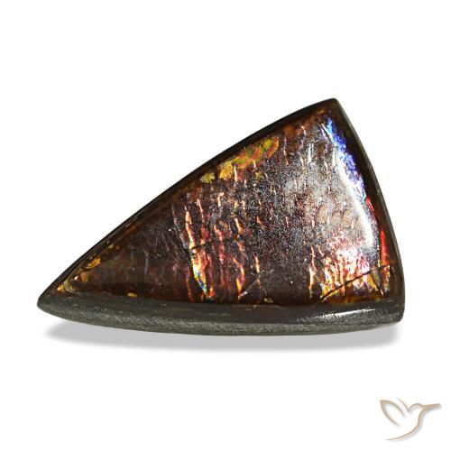 1.89 ct Multicolor Ammolite Gemstone, Ammolite Gem in Trillion Cabochon Shape for Sale.