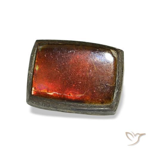 1.22 ct Multicolor Ammolite Stone, Natural Ammolite in Baguette Cabochon Shape for Sale