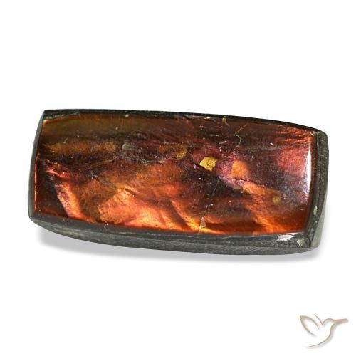 2.51 ct Multicolor Ammolite Stone, Natural Ammolite in Baguette Cabochon Shape for Sale