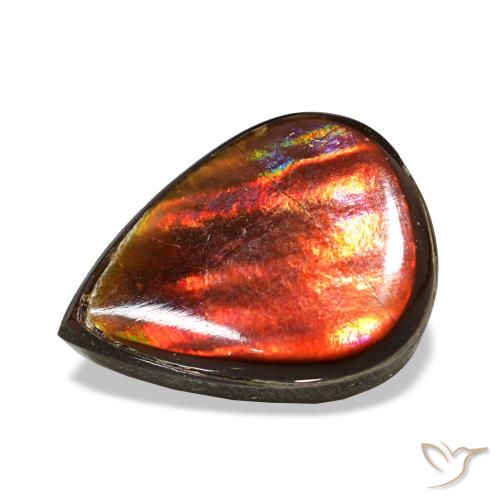 3.35ct Multicolor Ammolite, Pear Shape, Opaque
