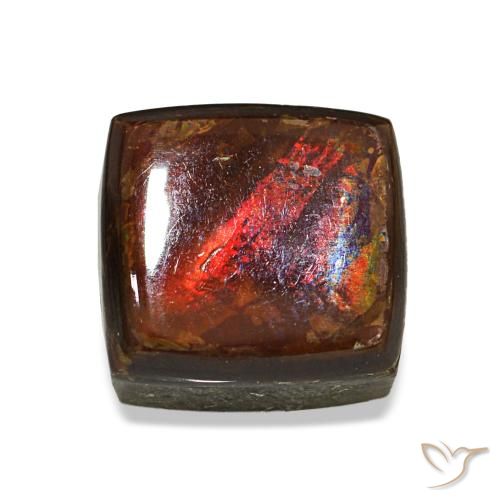 2.96 ct Multicolor Ammolite Gemstone, Ammolite Gem in Baguette Cabochon Shape for Sale.
