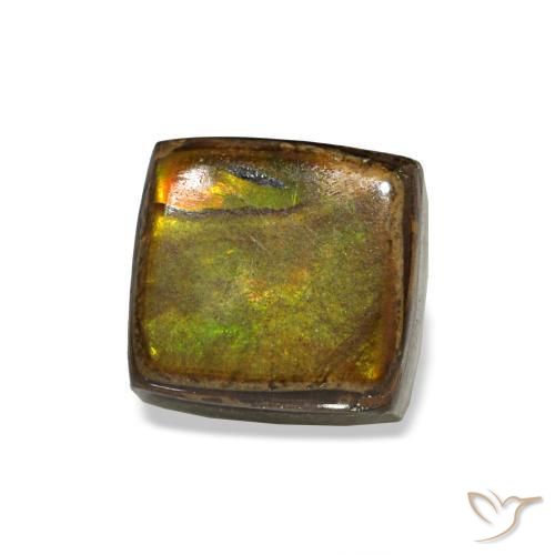 1.55 ct Multicolor Ammolite Stone, Natural Ammolite in Baguette Cabochon Shape for Sale