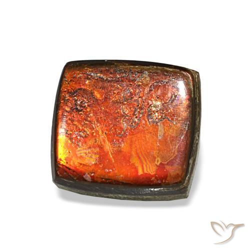 2.08 ct Multicolor Ammolite Stone, Natural Ammolite in Baguette Cabochon Shape for Sale