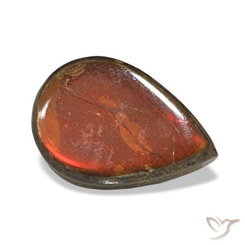 2.36 ct Multicolor Ammolite Stone, Natural Ammolite in Pear Cabochon Shape for Sale