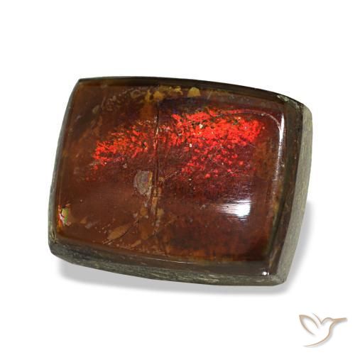 2.38 ct Multicolor Ammolite Stone, Natural Ammolite in Baguette Cabochon Shape for Sale