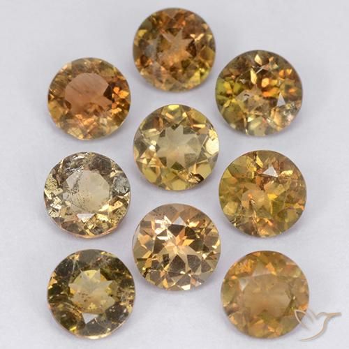 2.39 ctw Multicolor Andalusite Stones, Natural Andalusite in Round Facet Shape for Sale
