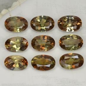 3.64 ctw Multicolor Andalusite Stones, Natural Andalusite in Oval Facet Shape for Sale