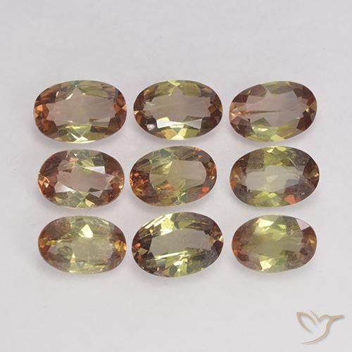 Lote de 9 piezas de Brasil Multicolor Ovalada de Brasil - Tamaño 5,5 x 3,7mm, peso 3 ct en total / promedio. 0,33 ct cada uno, Color: Multicolor, Dureza de Mohs 7.5 Adecuado para joyas de uso diario, Photo A
