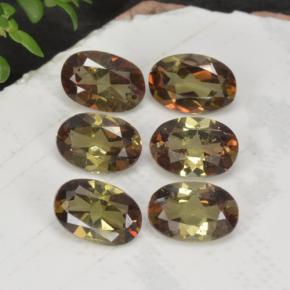 2.66 ctw Multicolor Andalusite Gemstones, Andalusite Gems in Oval Facet Shape for Sale.