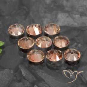 Andalusite Gemstones in 4 mm (calibrated) Size for Sale, Andalusite Stones in Light Orange Color