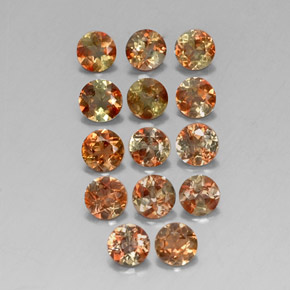 3.13 ct Orange Andalusite Gemstone, Andalusite Gem in Round Facet Shape for Sale.
